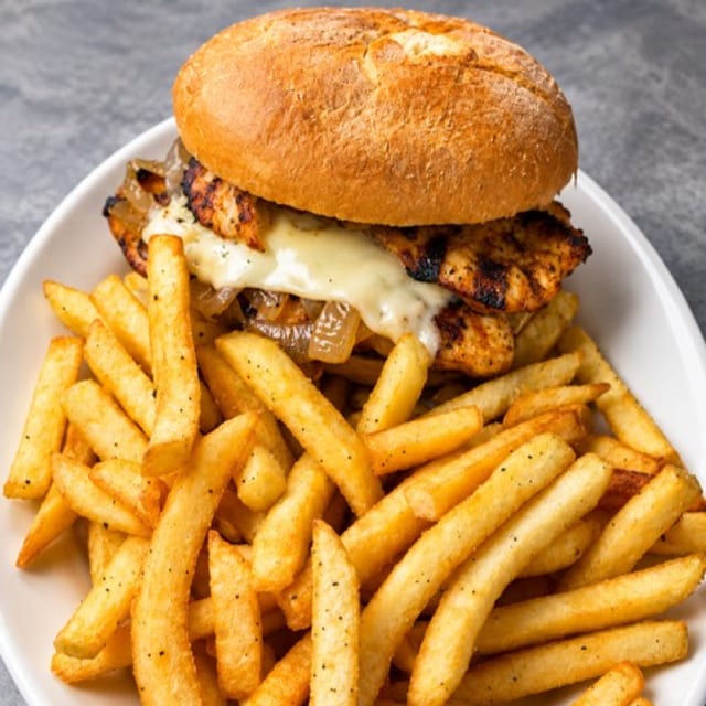 Chicken Kabob Burger.
