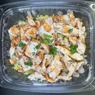 Chopped Chicken Kabob Rice Bowl.